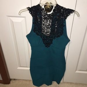 black lace top dress